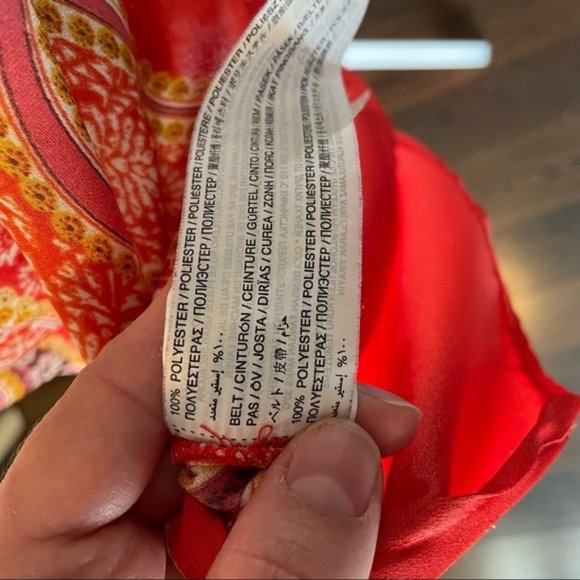 MNG By Mango Paisley Print Orange Dress Size 6 - Picture 4 of 8